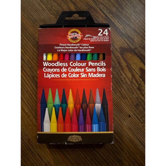 Koh-I-Noor Other - Koh-I-Noor Progresso Woodless Colored 24-Pencil Set Assorted Colored Pencils New